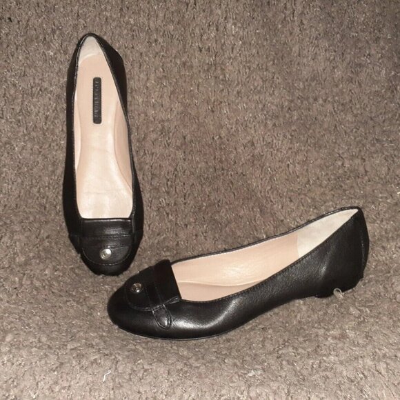 LONGCHAMP-Le Pliage Cuir-Black Ballet Flats-Size 36-NWOB - Picture 1 of 7
